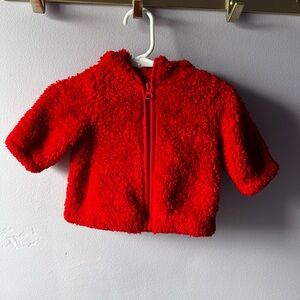 Gymboree Red Sherpa Hooded Jacket Size 3-6 Months